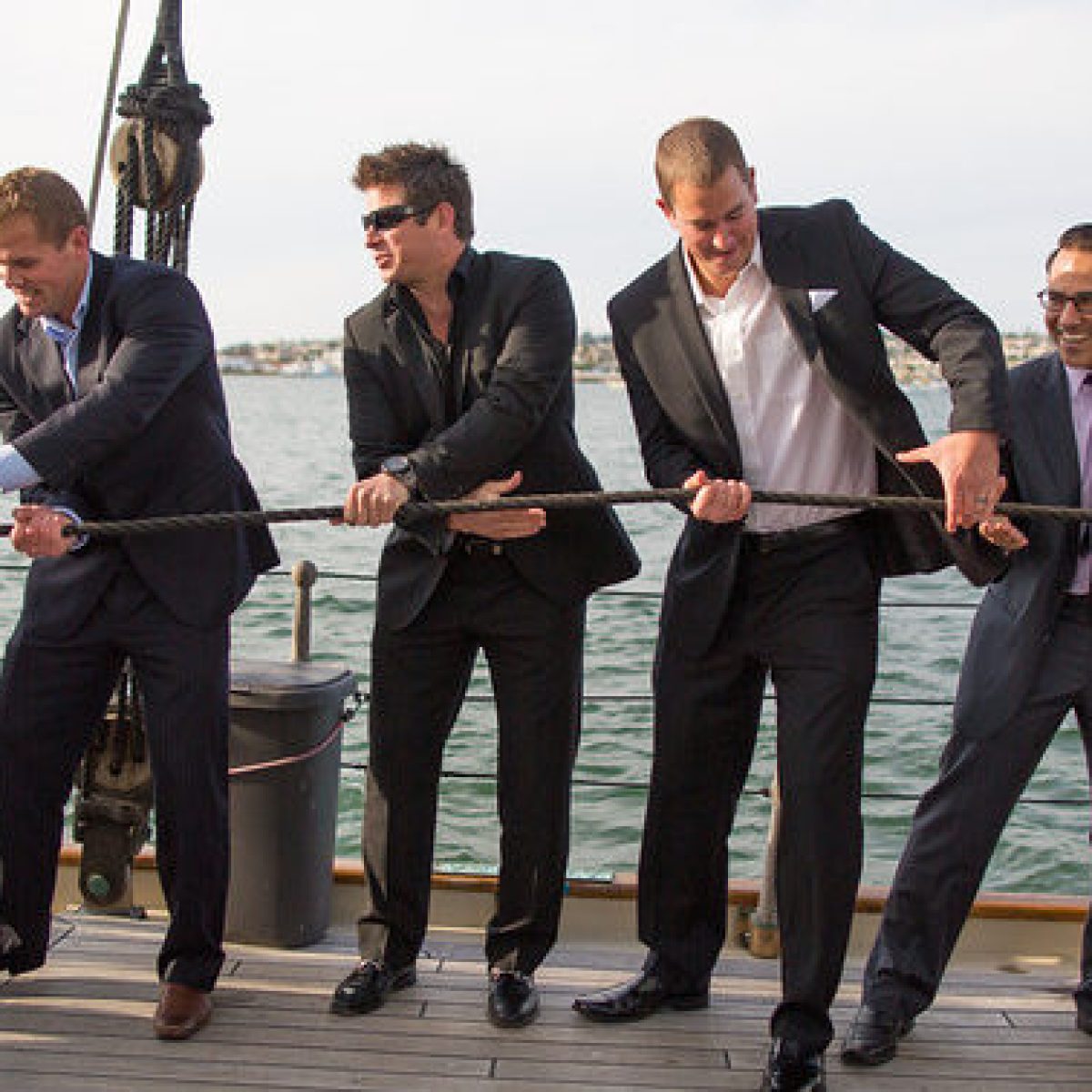 Men-of-Style Men dressed to impress on the yacht america