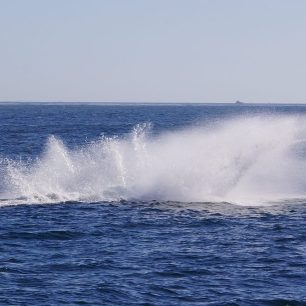 a man riding a wave on top of a body of water