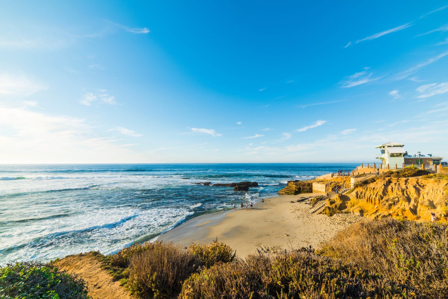 La jolla beach at sunset. San Diego, California