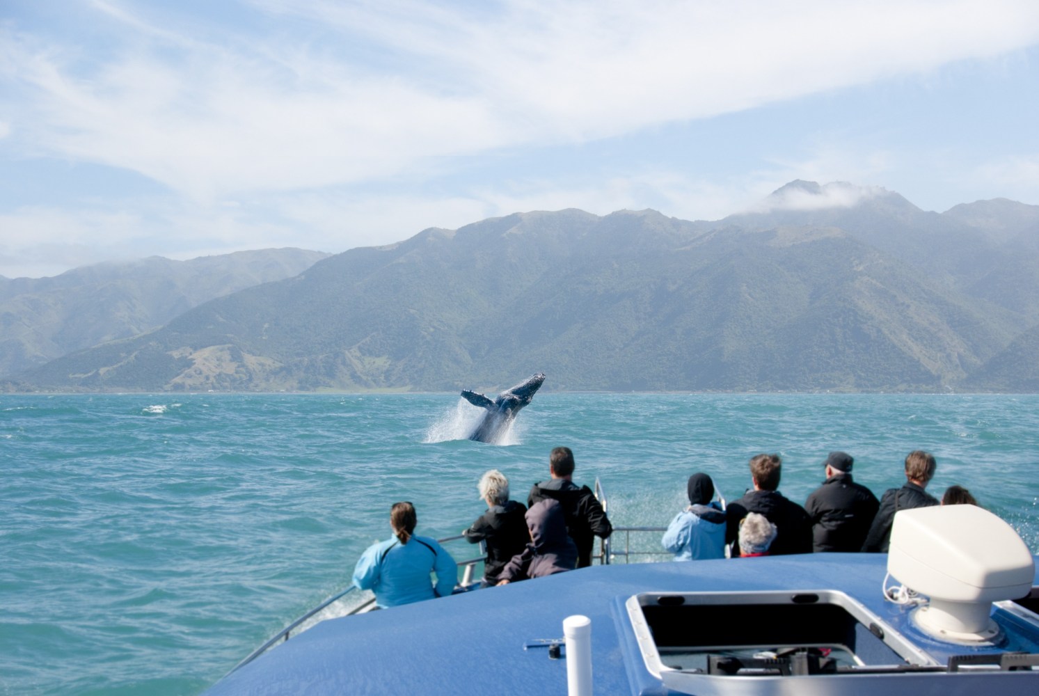 a group of people in a boat on a body of water