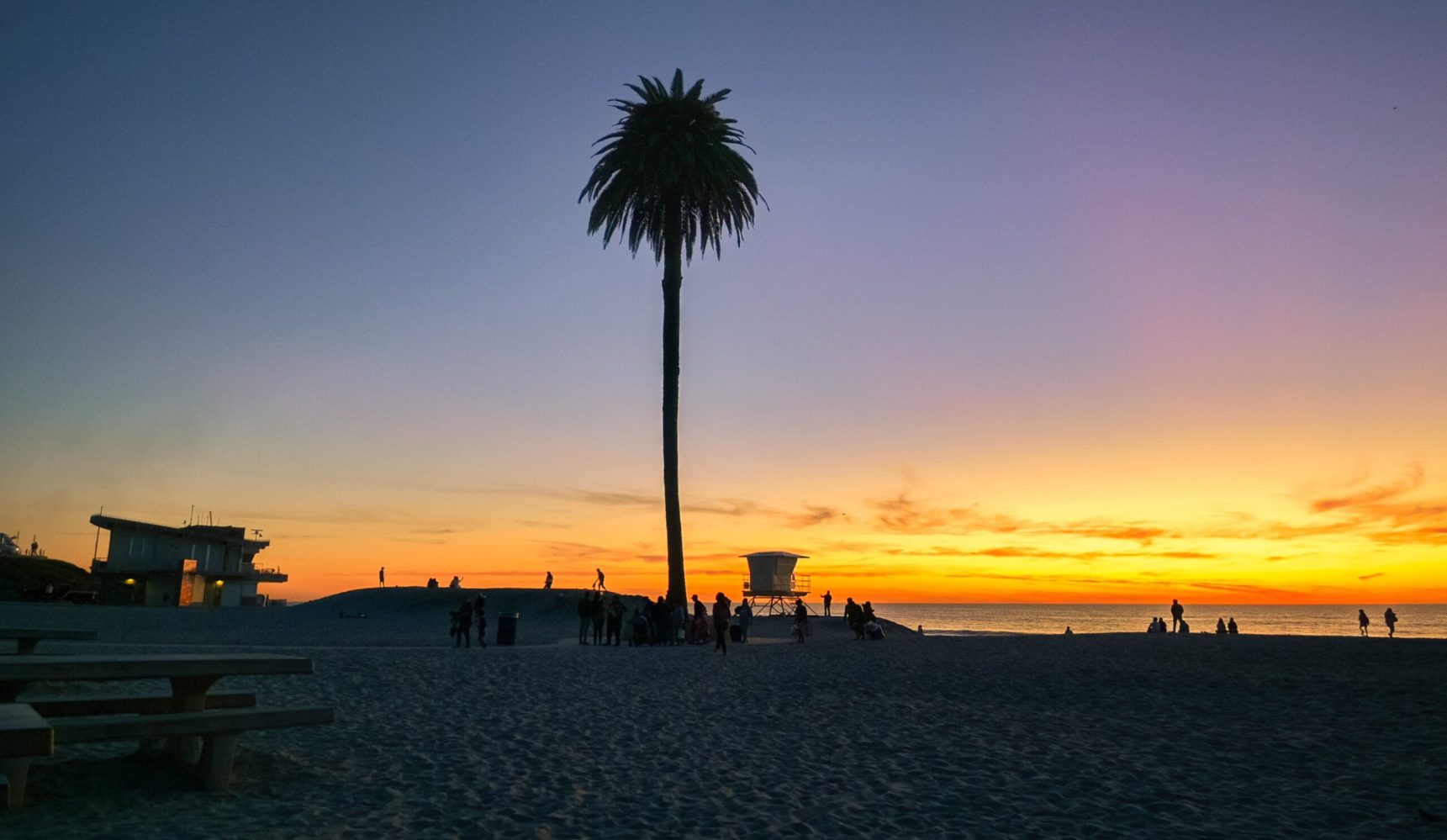 a sunset at the beach