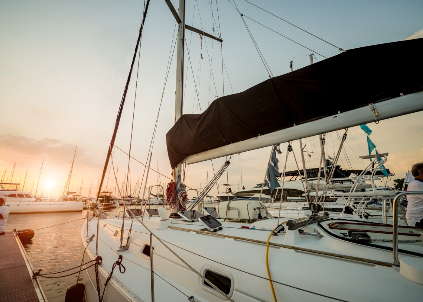 a large sailboat in the water