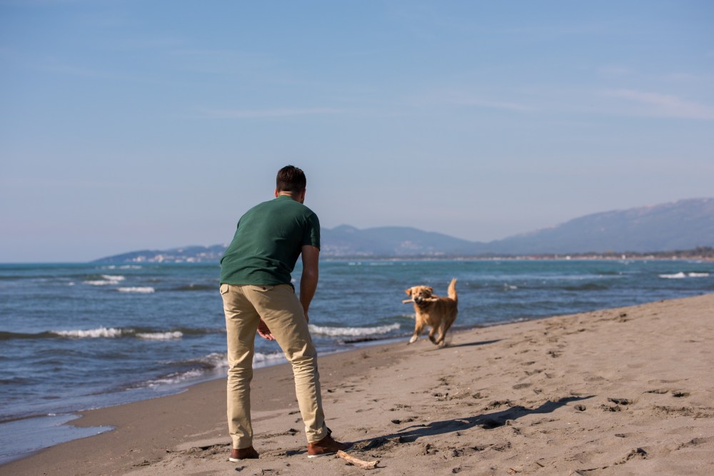 a man standing on top of a sandy beach