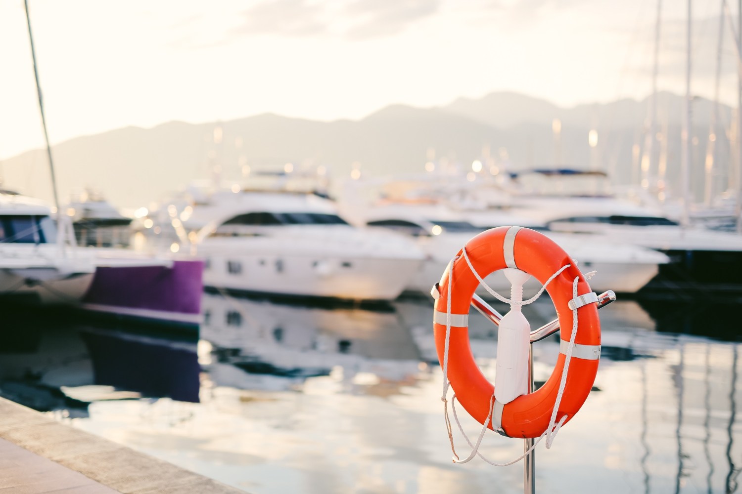 harbor at sunset